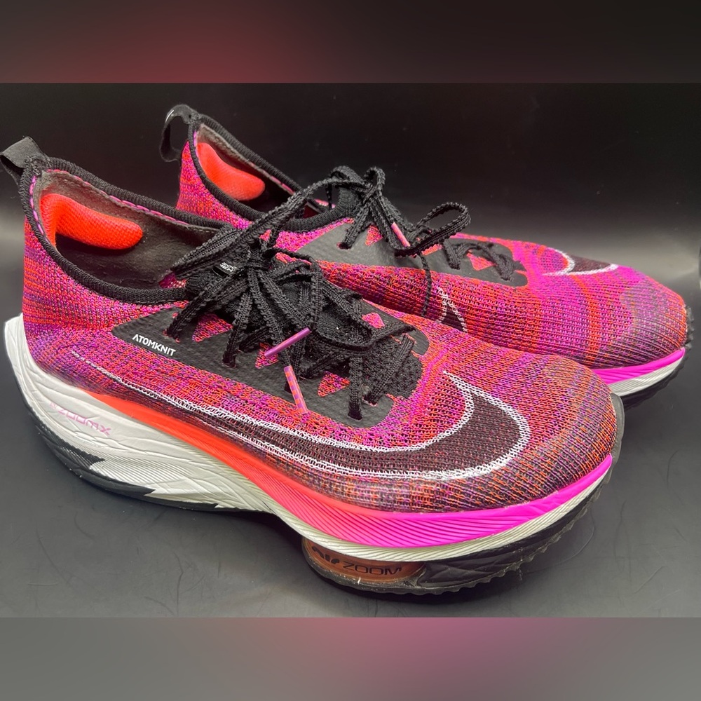 Nike Women's Pink/Black Running Shoes- Air Zoom, AlphaFly- Next%, Knit, Size:9.5